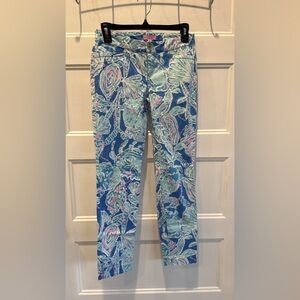 Lilly Pulitzer Blue and Pink Skinny Pants